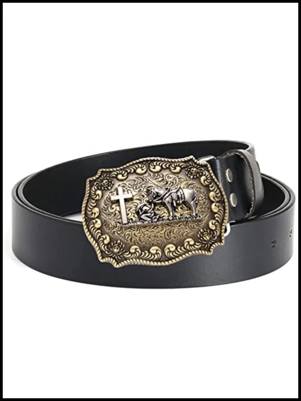 Western Cowboy Celtic Cross Horse Belt Buckle Gift for Men